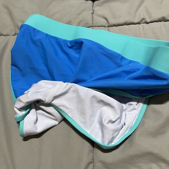 Blooming Jelly Blue Colorblock High Waist 2 Piece Padded Bikini Swimsuit Size XL - Picture 6 of 8